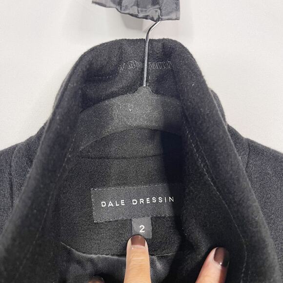 Dale Dressin Womens 2 Black Amicale Pure Cashmere Pea Coat Jacket Made in USA - Picture 10 of 13